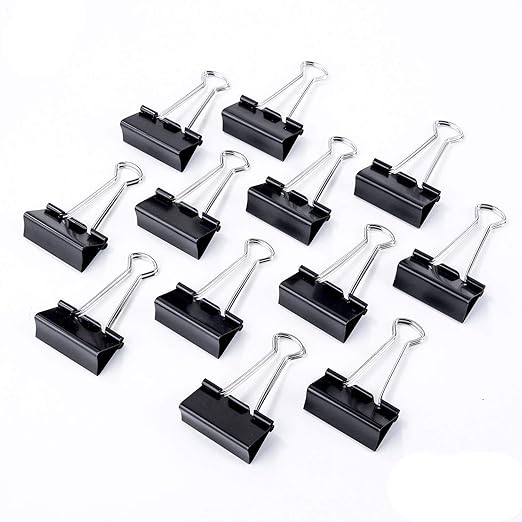 32 mm Size Paper Binder Clip clamp for Office, Home, School, Institutions Pack of 12 Clips,